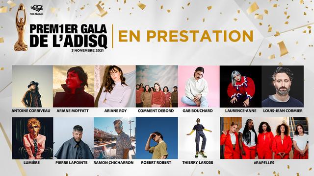 Premier Gala de l’ADISQ, animé par Pierre Lapointe